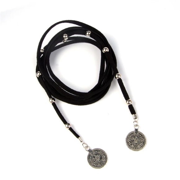 New! Bohemian Beaded Black Cord Choker - Picture 6 of 9